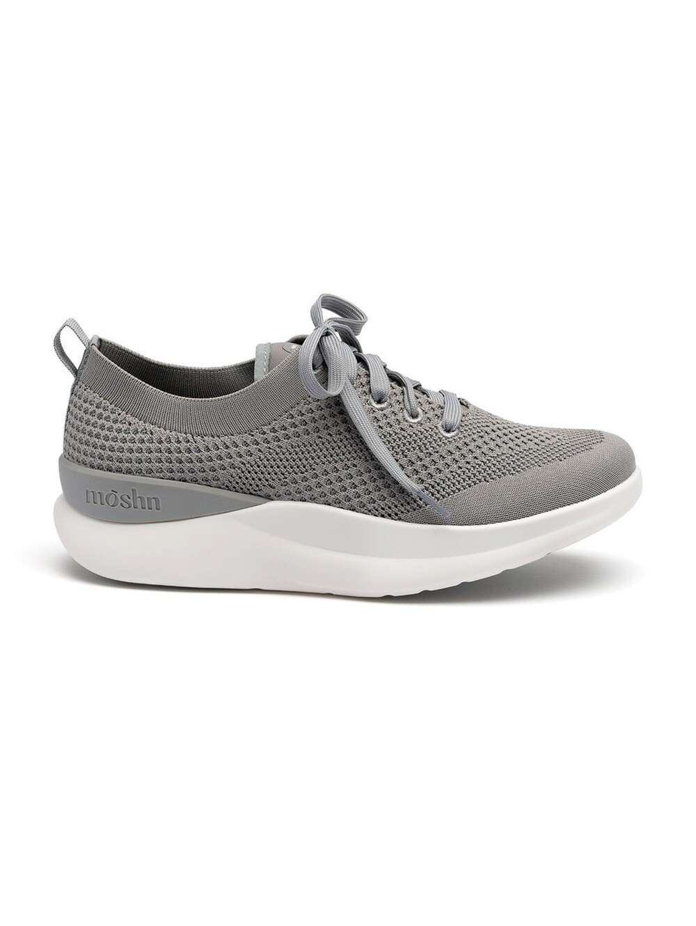 Moshn Women's Grey Knit Lace-Up Leap Sneaker Size 8